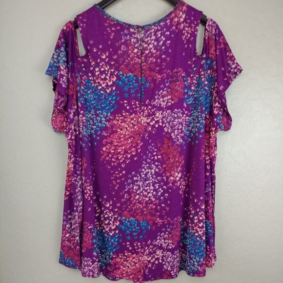 Lucky Brand Floral Cold Shoulder Top - Picture 4 of 7